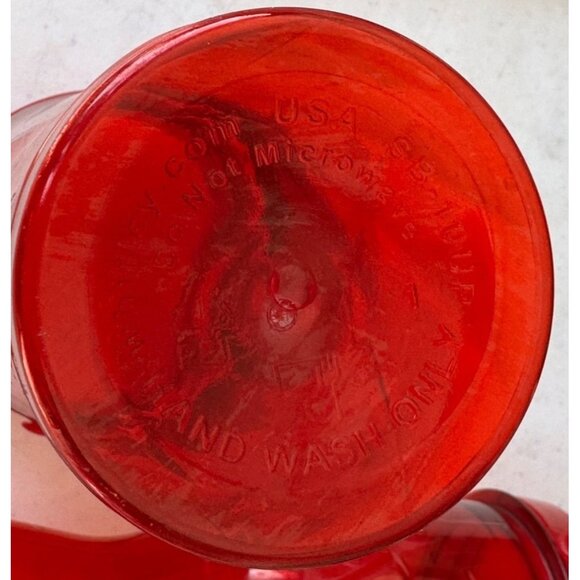 Set of 3 Go Big Go Six Flags Member Red 18-20 oz. Plastic Tumblers w/Top Handle - Picture 4 of 13